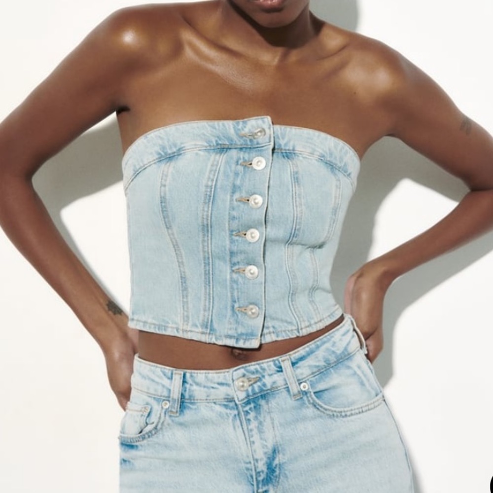 Zara Denim Tube Top